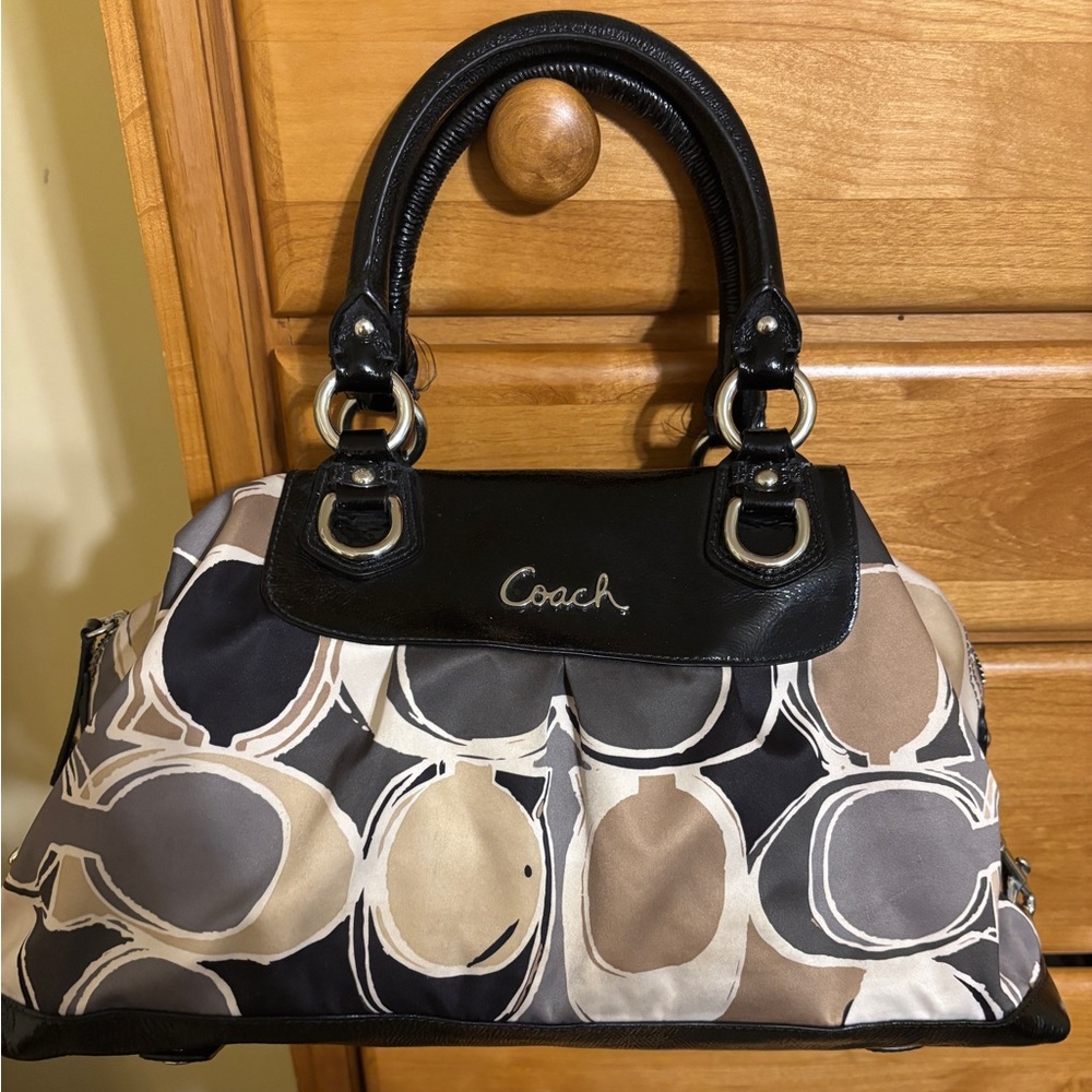 Coach Ashley scarf pattern handbag